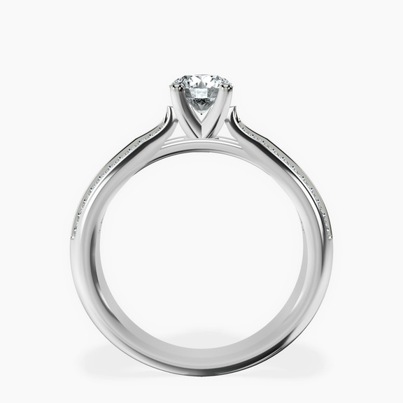 Platinum Sandra Side Stone Lab Diamond Ring side right image one