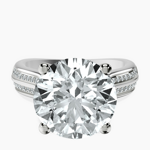 Platinum Sandra Side Stone Lab Diamond Ring front image