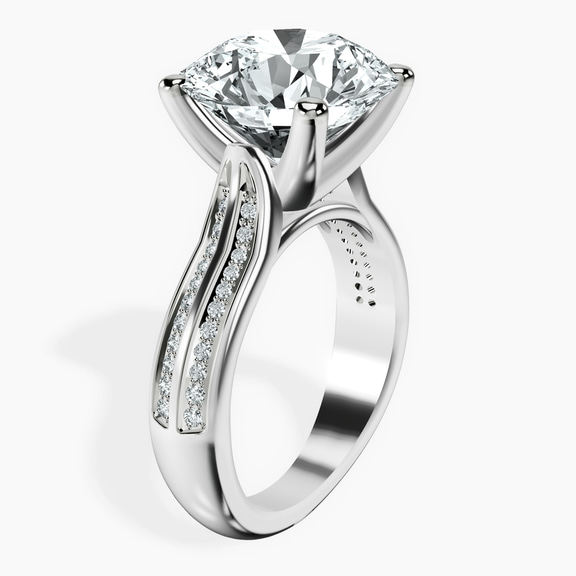 Platinum Sandra Side Stone Lab Diamond Ring standing product image one