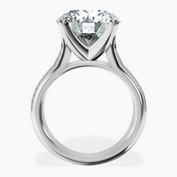 Platinum Sandra Side Stone Lab Diamond Ring side right image one