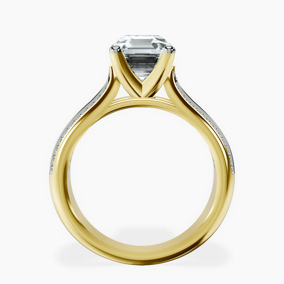 14kt Yellow Gold Sandra Side Stone Lab Diamond Ring side right image one