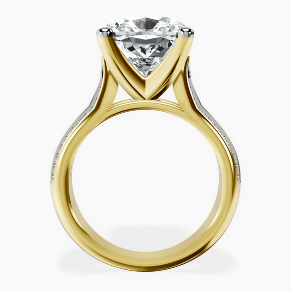 18kt Yellow Gold Sandra Side Stone Lab Diamond Ring side right image one