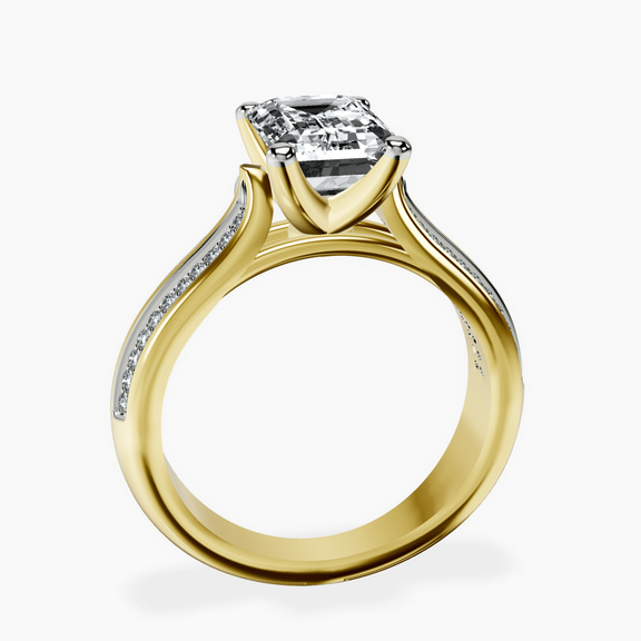 14kt Yellow Gold Sandra Side Stone Lab Diamond Ring side right image one