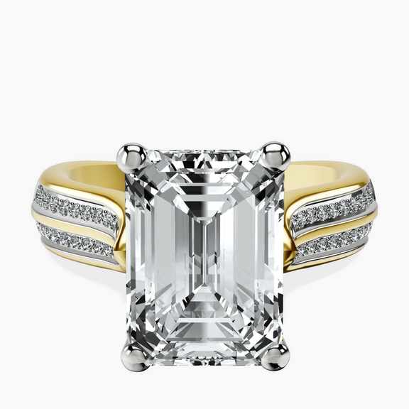 10kt Yellow Gold Sandra Side Stone Lab Diamond Ring front image