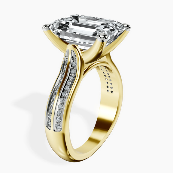 18kt Yellow Gold Sandra Side Stone Lab Diamond Ring standing product image one