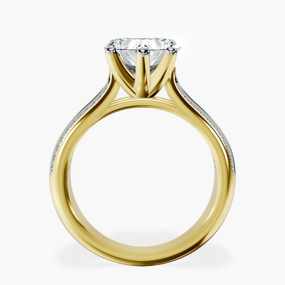 10kt Yellow Gold Sandra Side Stone Lab Diamond Ring side right image one