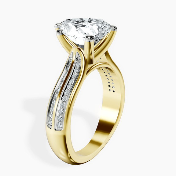 14kt Yellow Gold Sandra Side Stone Lab Diamond Ring standing product image one