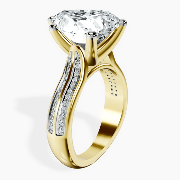 10kt Yellow Gold Sandra Side Stone Lab Diamond Ring standing product image one