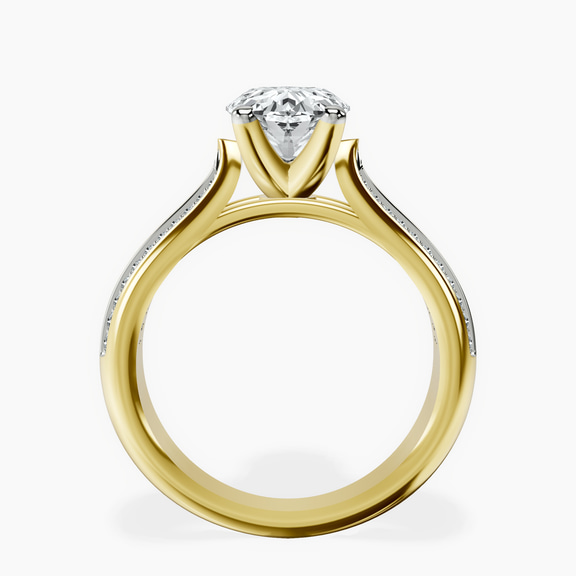 14kt Yellow Gold Sandra Side Stone Lab Diamond Ring side right image one