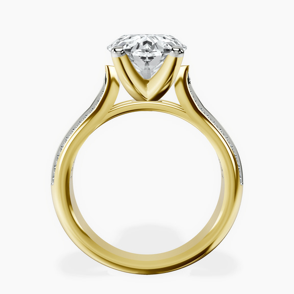 10kt Yellow Gold Sandra Side Stone Lab Diamond Ring side right image one