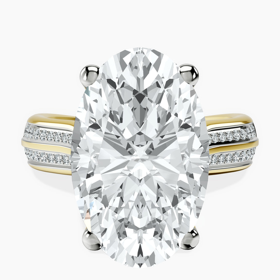 14kt Yellow Gold Sandra Side Stone Lab Diamond Ring front image