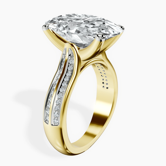 18kt Yellow Gold Sandra Side Stone Lab Diamond Ring standing product image one