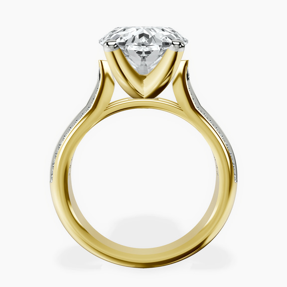 18kt Yellow Gold Sandra Side Stone Lab Diamond Ring side right image one