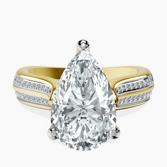 10kt Yellow Gold Sandra Side Stone Lab Diamond Ring front image
