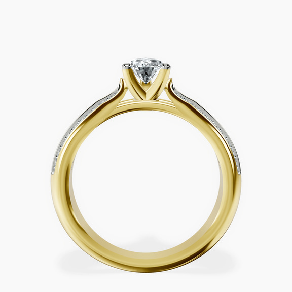14kt Yellow Gold Sandra Side Stone Lab Diamond Ring side right image one