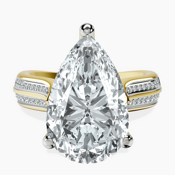 10kt Yellow Gold Sandra Side Stone Lab Diamond Ring front image