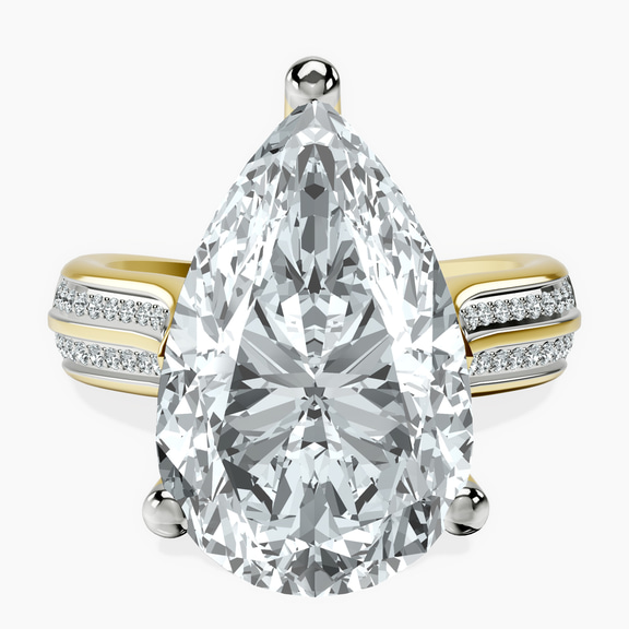 14kt Yellow Gold Sandra Side Stone Lab Diamond Ring front image