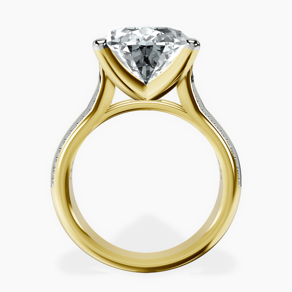 14kt Yellow Gold Sandra Side Stone Lab Diamond Ring side right image one
