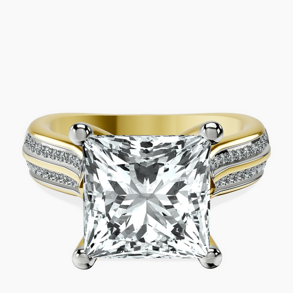 10kt Yellow Gold Sandra Side Stone Lab Diamond Ring front image