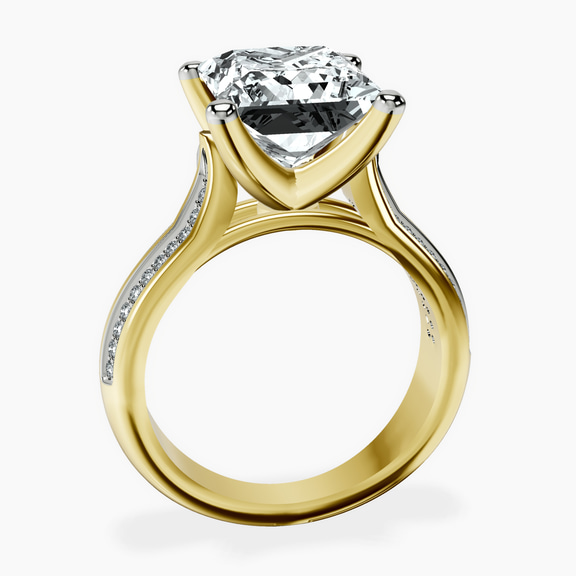 10kt Yellow Gold Sandra Side Stone Lab Diamond Ring side right image one
