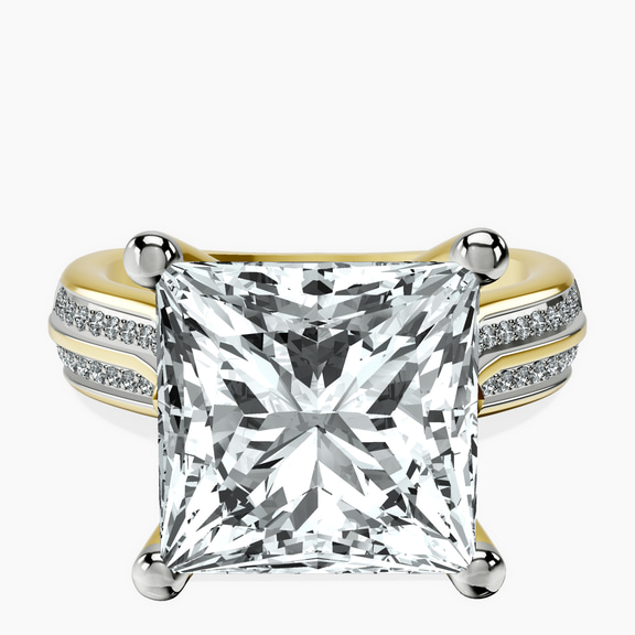 18kt Yellow Gold Sandra Side Stone Lab Diamond Ring front image