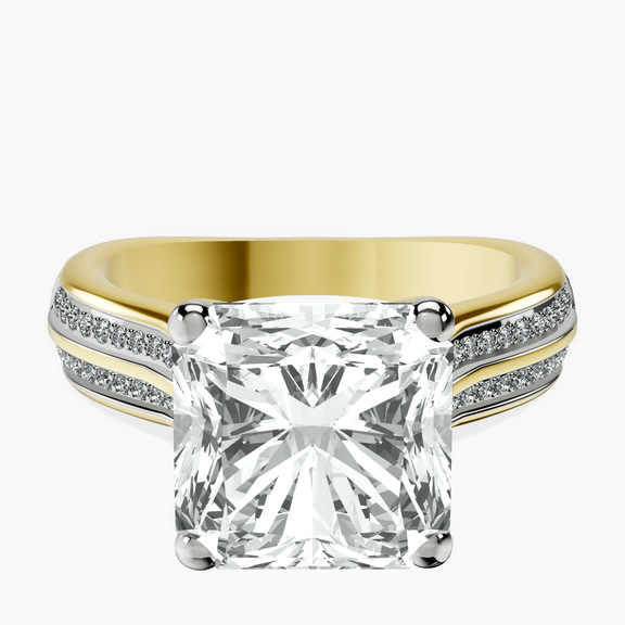 10kt Yellow Gold Sandra Side Stone Lab Diamond Ring front image