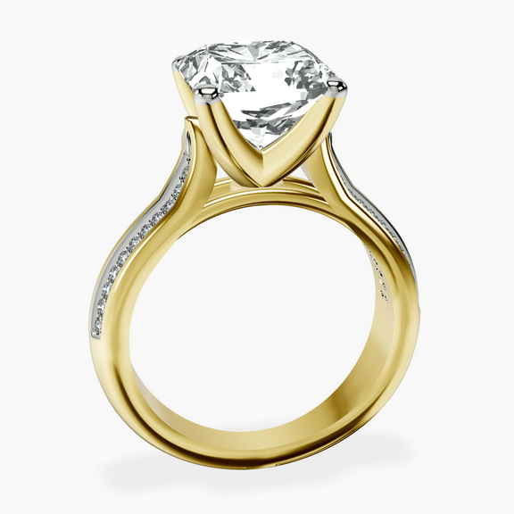10kt Yellow Gold Sandra Side Stone Lab Diamond Ring side right image one