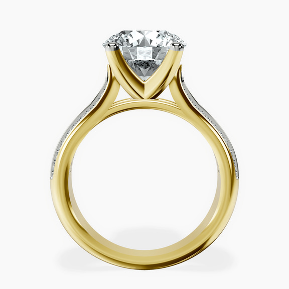 18kt Yellow Gold Sandra Side Stone Lab Diamond Ring side right image one