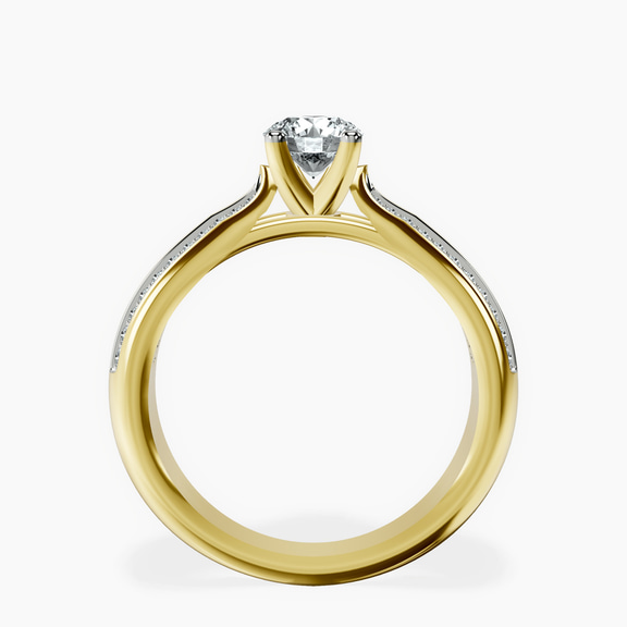 10kt Yellow Gold Sandra Side Stone Lab Diamond Ring side right image one
