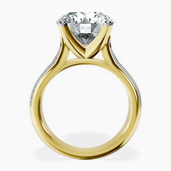 10kt Yellow Gold Sandra Side Stone Lab Diamond Ring side right image one