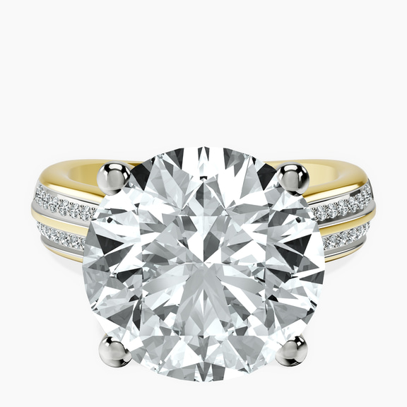 14kt Yellow Gold Sandra Side Stone Lab Diamond Ring front image