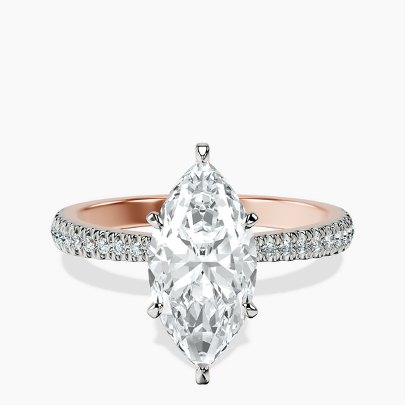 10kt Rose Gold Etienne Secret Halo Lab Diamond Ring front image