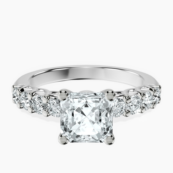 Platinum Selena Gomez Entwined Prongs Lab Diamond Ring front image