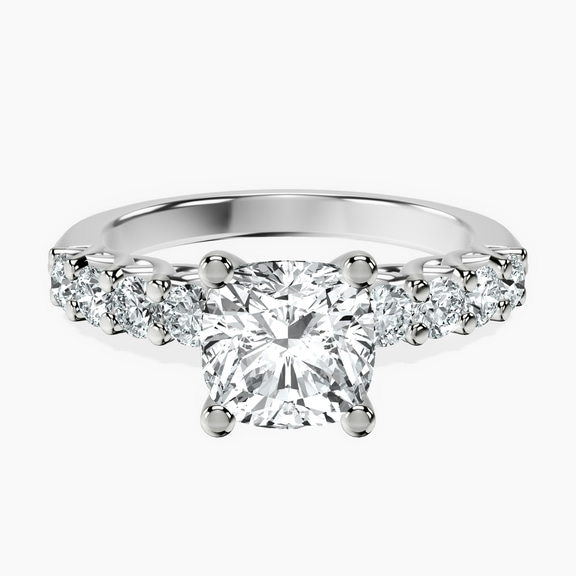 Platinum Selena Gomez Entwined Prongs Lab Diamond Ring front image