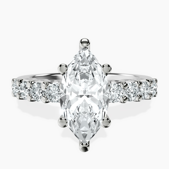 Platinum Selena Gomez Entwined Prongs Lab Diamond Ring front image