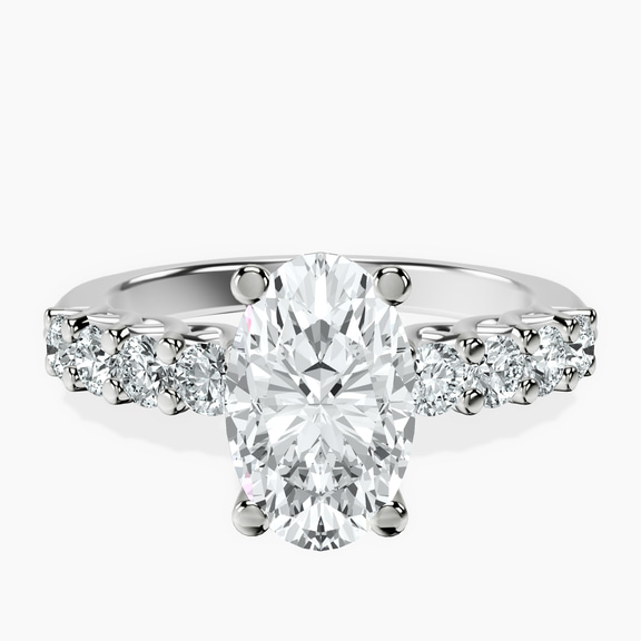 Platinum Selena Gomez Entwined Prongs Lab Diamond Ring front image