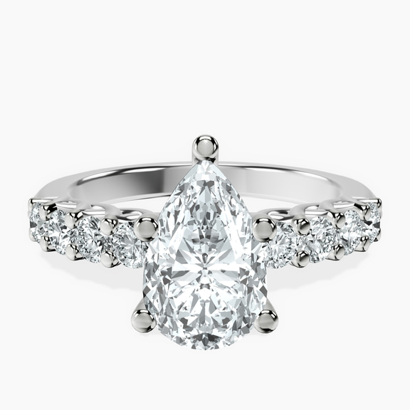 Platinum Selena Gomez Entwined Prongs Lab Diamond Ring front image