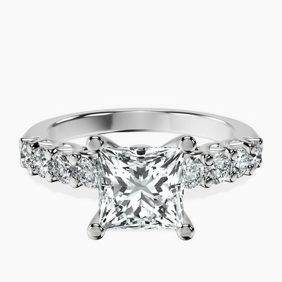 Platinum Selena Gomez Entwined Prongs Lab Diamond Ring front image