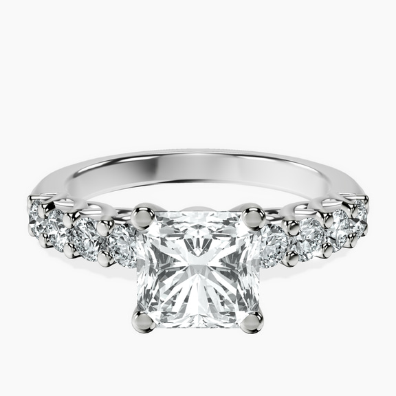 Platinum Selena Gomez Entwined Prongs Lab Diamond Ring front image