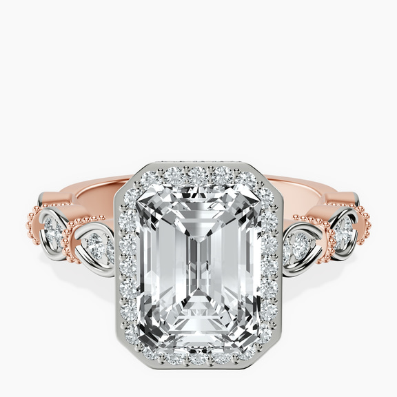 18kt Rose Gold Micaela Halo Lab Diamond Ring front image
