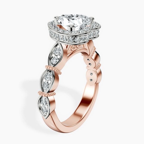 10kt Rose Gold Micaela Halo Lab Diamond Ring standing product image one