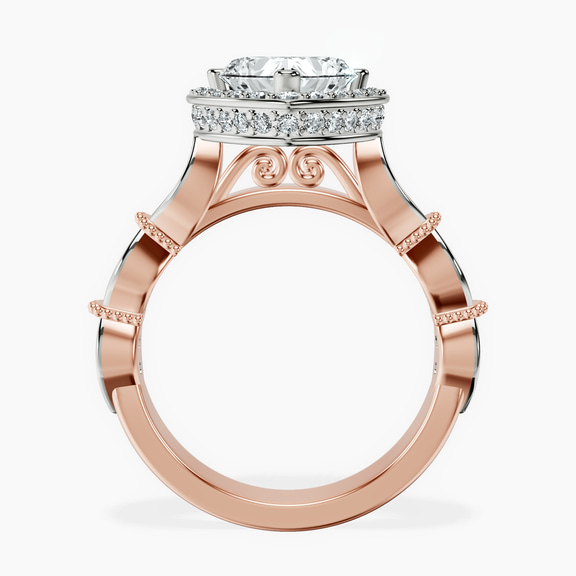 10kt Rose Gold Micaela Halo Lab Diamond Ring side right image one