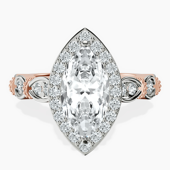 14ct Rose Gold Micaela Halo Lab Diamond Ring front image