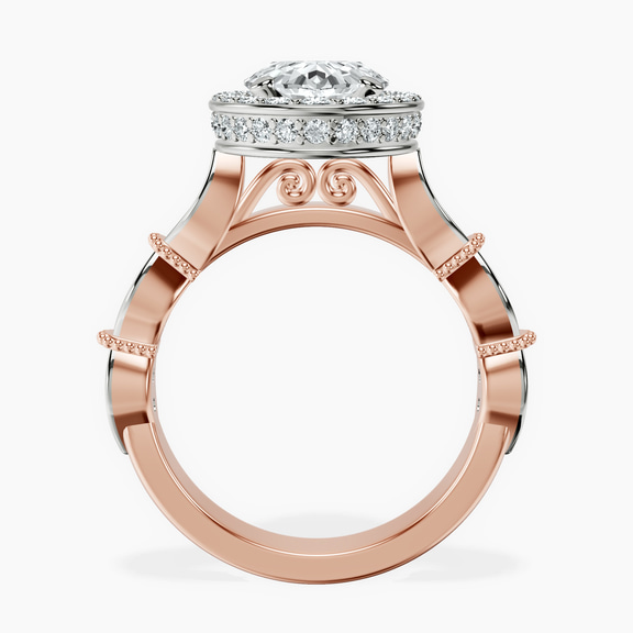 9ct Rose Gold Micaela Halo Lab Diamond Ring side right image one