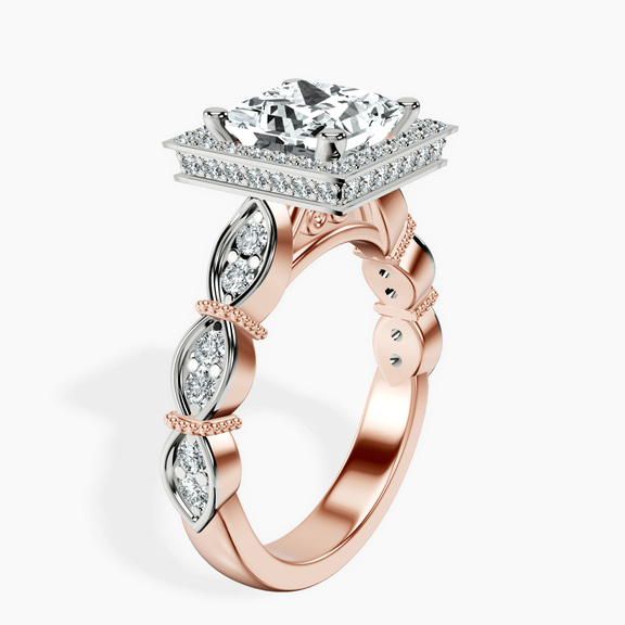 9ct Rose Gold Micaela Halo Lab Diamond Ring standing product image one