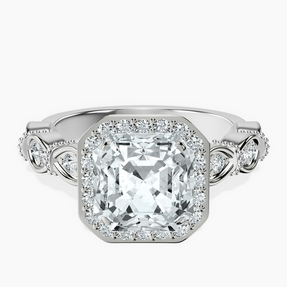 18kt White Gold Micaela Halo Lab Diamond Ring front image