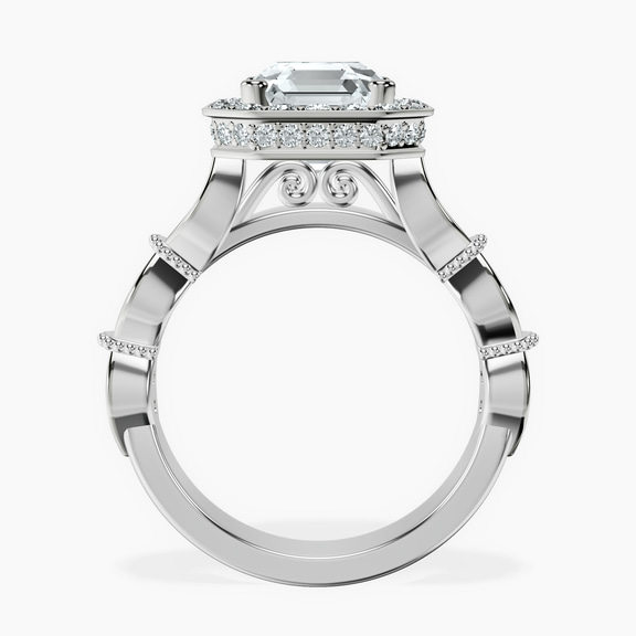 18kt White Gold Micaela Halo Lab Diamond Ring side right image one