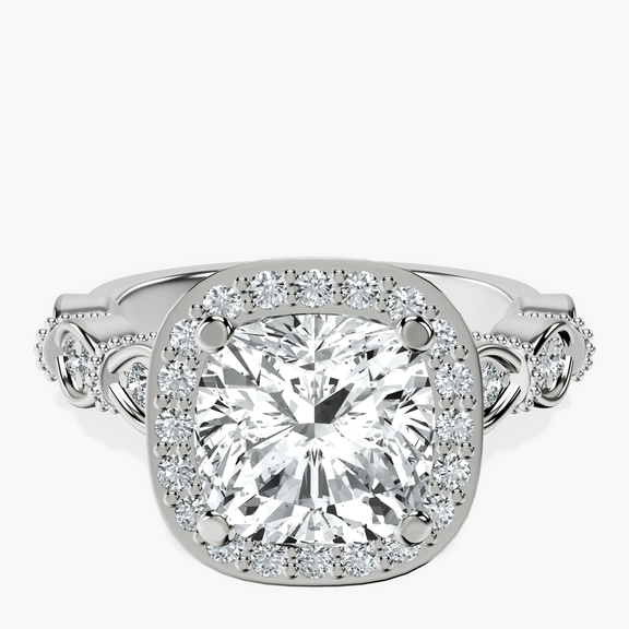 14ct White Gold Micaela Halo Lab Diamond Ring front image