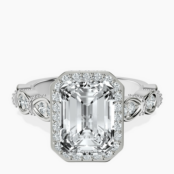 14kt White Gold Micaela Halo Lab Diamond Ring front image