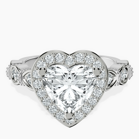 18kt White Gold Micaela Halo Lab Diamond Ring front image